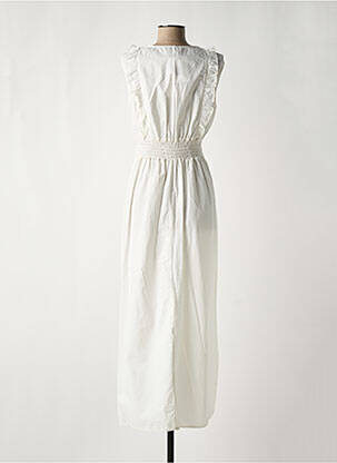 Robe longue manches courtes manches courtes blanc LA FEE MARABOUTEE femme