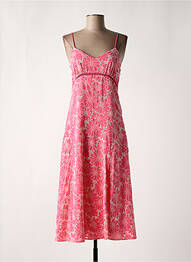 Robe mi-longue sans manche sans manche rose SUNCOO femme