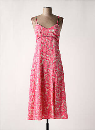 Robe mi-longue sans manche sans manche rose SUNCOO femme