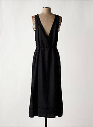 Robe mi-longue sans manche sans manche noir SUNCOO femme
