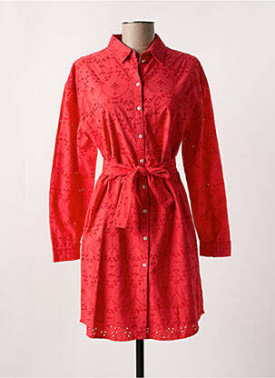 Robe mi-longue manches longues manches longues rouge ONE STEP femme