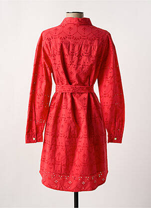 Robe mi-longue manches longues manches longues rouge ONE STEP femme