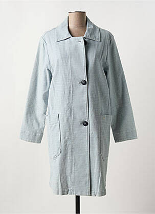 Manteau long coupe droite sans capuche bleu MAT DE MISAINE femme