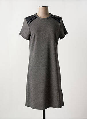 Robe mi-longue manches courtes manches courtes noir IKKS femme