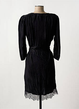 Robe mi-longue manches longues manches longues noir IKKS femme