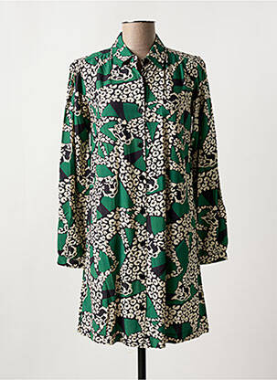 Robe courte manches longues manches longues vert DIPLODOCUS femme