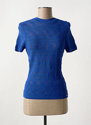 T-shirt stretch manches courtes bleu IKKS femme