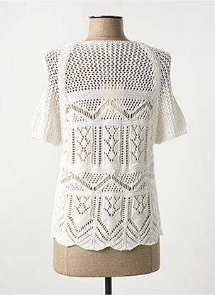 Gilet manches courtes maille tricot blanc LA FEE MARABOUTEE femme