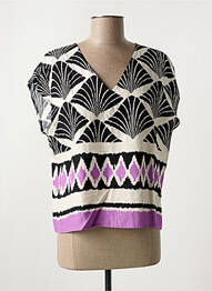 Blouse manches courtes manches courtes noir LA FEE MARABOUTEE femme