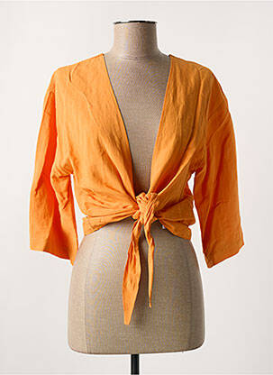 Boléro col v orange LA FEE MARABOUTEE femme