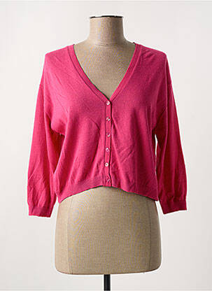 Gilet manches longues manches 3/4 rose LA FEE MARABOUTEE femme