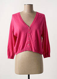 Gilet manches longues manches 3/4 rose LA FEE MARABOUTEE femme