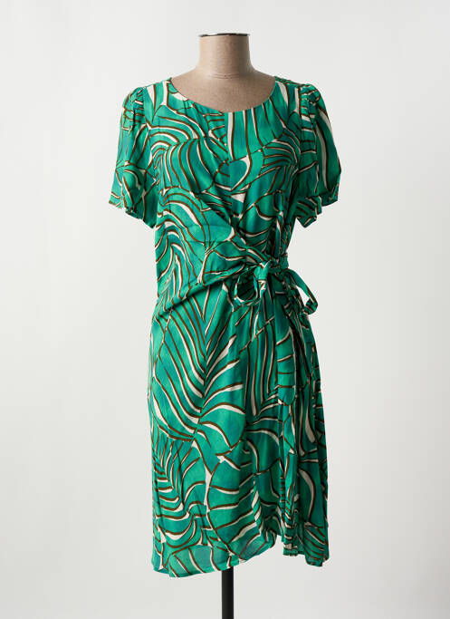 Robe mi-longue vert ONE STEP pour femme