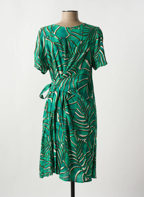 Robe mi-longue vert ONE STEP pour femme