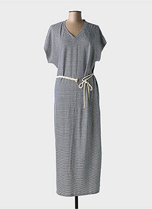 Robe longue manches courtes manches courtes bleu MAT DE MISAINE femme