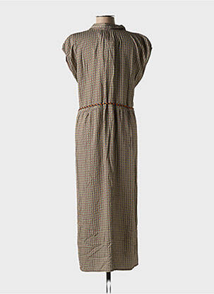 Robe longue imprimé fantaisie manches courtes noir DIPLODOCUS femme