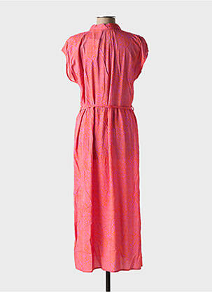 Robe longue imprimé fantaisie manches courtes rose DIPLODOCUS femme