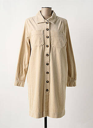 Robe mi-longue manches longues manches longues beige MAT DE MISAINE femme