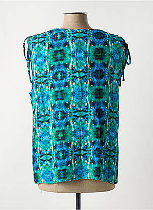 Top imprimé fantaisie manches courtes bleu LA FEE MARABOUTEE femme