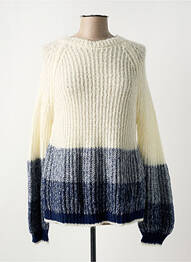 Pull col rond manches longues blanc LE BOUDOIR D'EDOUARD femme