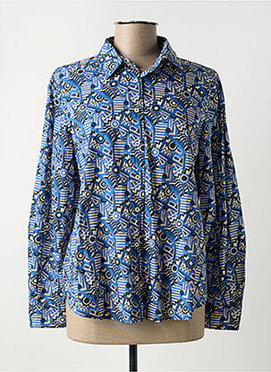 Chemisier coupe cintrée manches longues bleu MAT DE MISAINE femme