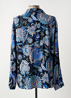 Chemisier imprimé fantaisie manches longues bleu LA FEE MARABOUTEE femme