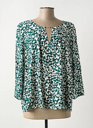 Blouse imprimé fantaisie manches longues vert ONE STEP femme