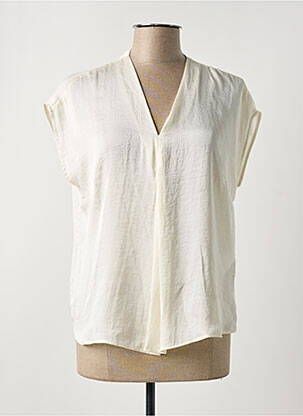 Blouse manches courtes manches courtes beige PAZ TORRAS femme