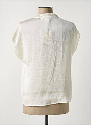 Blouse col v manches courtes beige PAZ TORRAS femme