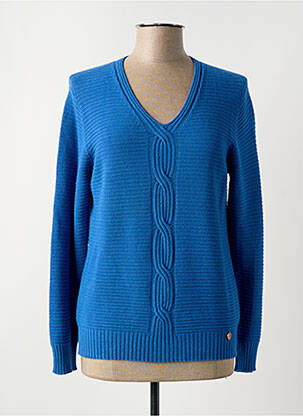 Pull coupe cintrée manches longues bleu LE BOUDOIR D'EDOUARD femme