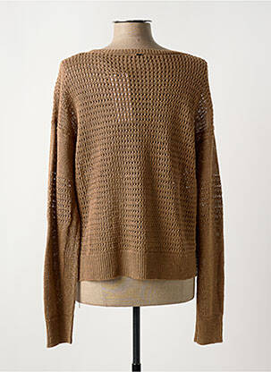 Pull coupe droite manches longues marron IKKS femme