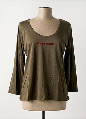 T-shirt coupe droite manches longues vert ONE STEP femme