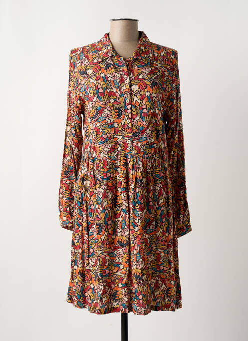 Robe mi-longue orange DIPLODOCUS pour femme