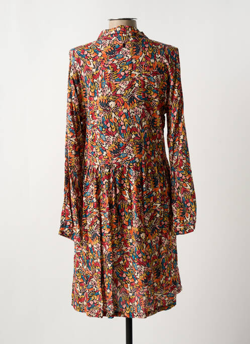 Robe mi-longue orange DIPLODOCUS pour femme