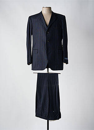Costume de ville fermeture zippée sous rabat boutonné bleu ERMENEGILDO ZEGNA homme