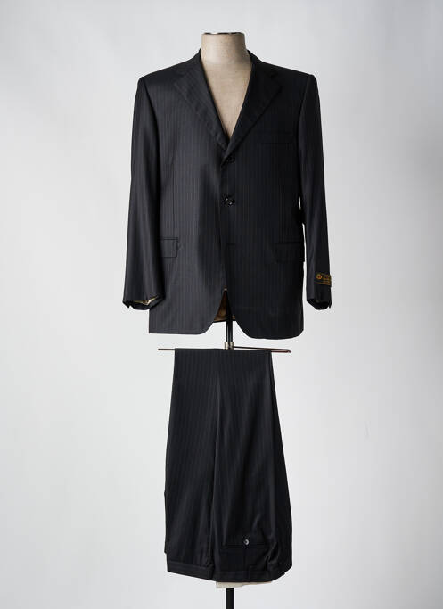 Costume de ville fermeture zippée sous rabat boutonné noir PHERGUS homme