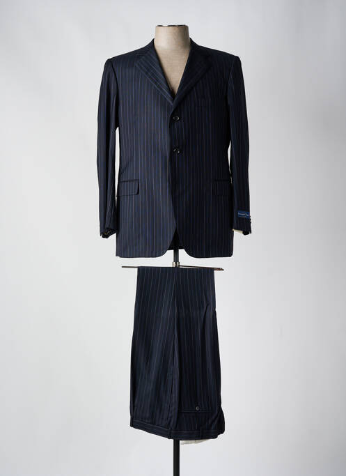 Costume de ville fermeture zippée sous rabat boutonné bleu ERMENEGILDO ZEGNA homme