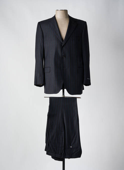 Costume de ville fermeture zippée sous rabat boutonné noir PHERGUS homme