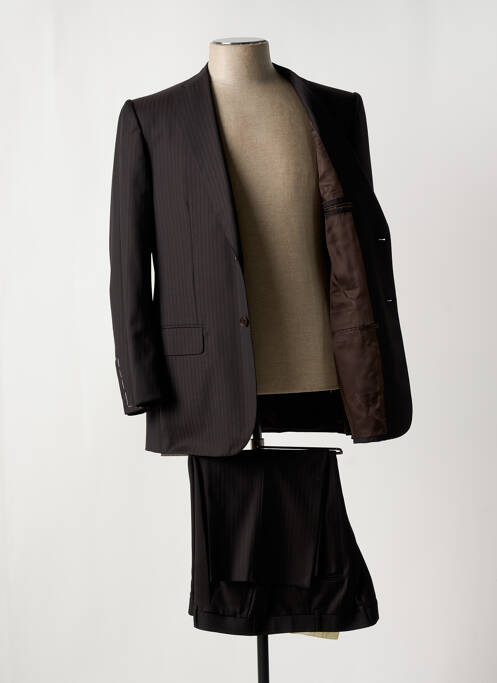 Costume de ville finition intérieure doublure satiné marron ISAIA NAPOLI homme
