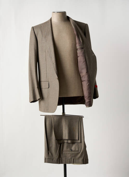 Costume de ville finition intérieure doublure satiné beige ISAIA NAPOLI homme