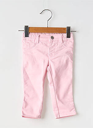 Pantalon slim tissage popeline taille élastique rose UNITED COLORS OF BENETTON fille
