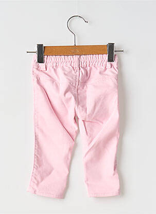 Pantalon slim tissage popeline taille élastique rose UNITED COLORS OF BENETTON fille