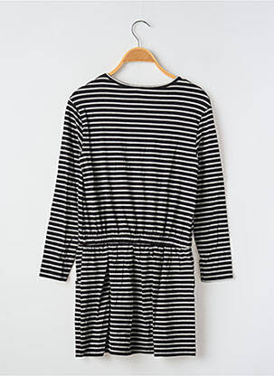 Robe mi-longue col rond manches longues noir UNITED COLORS OF BENETTON fille