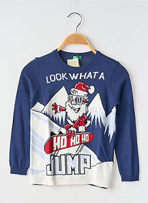 Pull imprimé fantaisie manches longues bleu UNITED COLORS OF BENETTON garçon