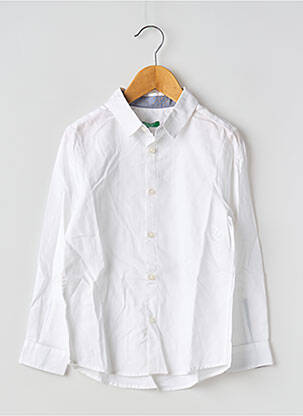 Chemise manches longues tissage popeline blanc UNITED COLORS OF BENETTON garçon