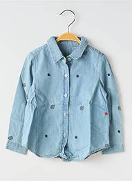 Chemisier coupe droite manches longues bleu UNITED COLORS OF BENETTON fille