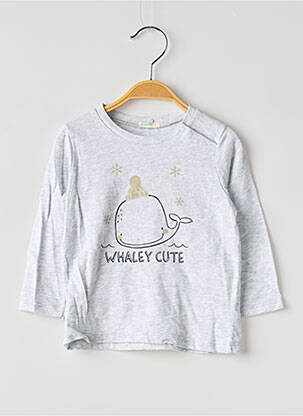 T-shirt manches longues manches longues gris UNITED COLORS OF BENETTON garçon