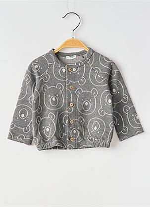 Gilet manches longues col rond gris UNITED COLORS OF BENETTON garçon