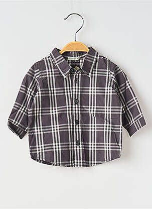 Chemise manches longues tissage popeline gris UNITED COLORS OF BENETTON garçon