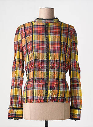 Blouse tissage popeline manches longues jaune UNITED COLORS OF BENETTON femme